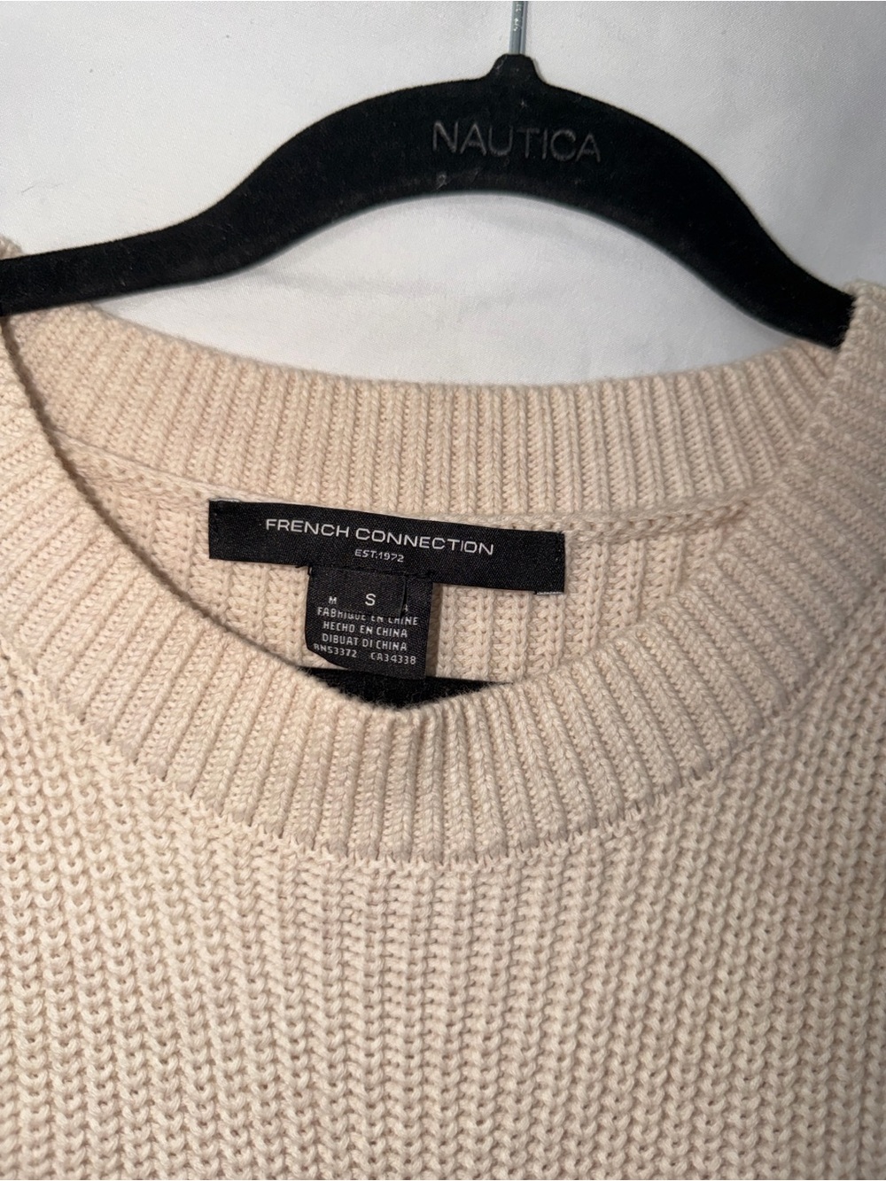 French Connection Cream Ribbed Knit Tank - Picture 2 of 3